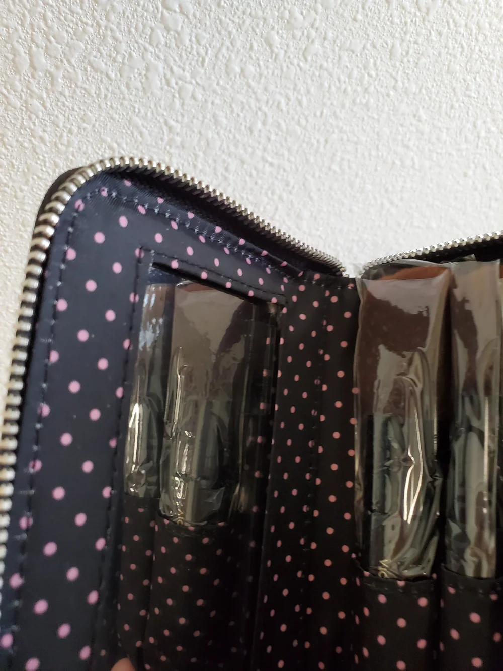 Victoria's Secret Pink & White Striped Travel Brush Set
